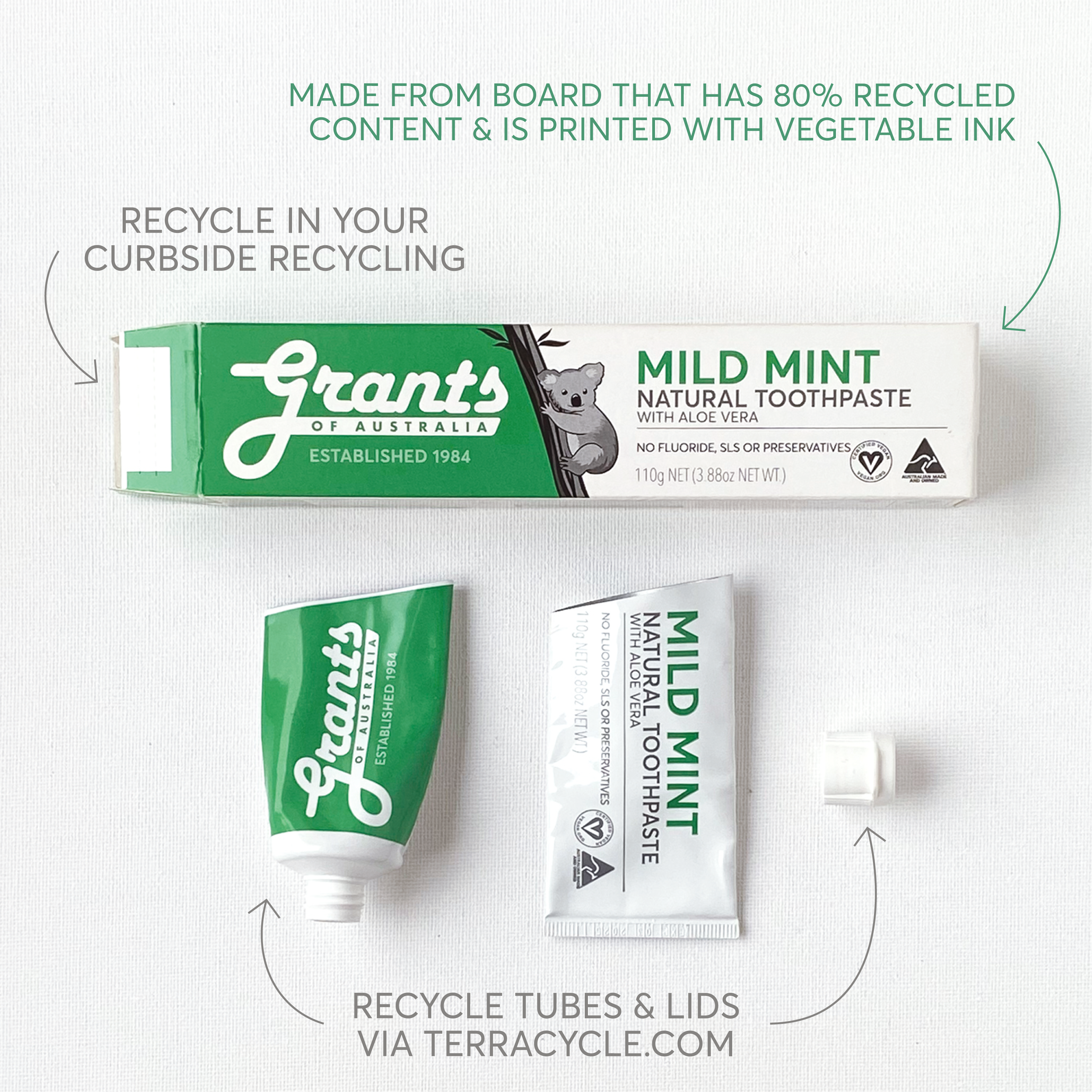 Fresh Mint Natural Toothpaste | Grants of Australia