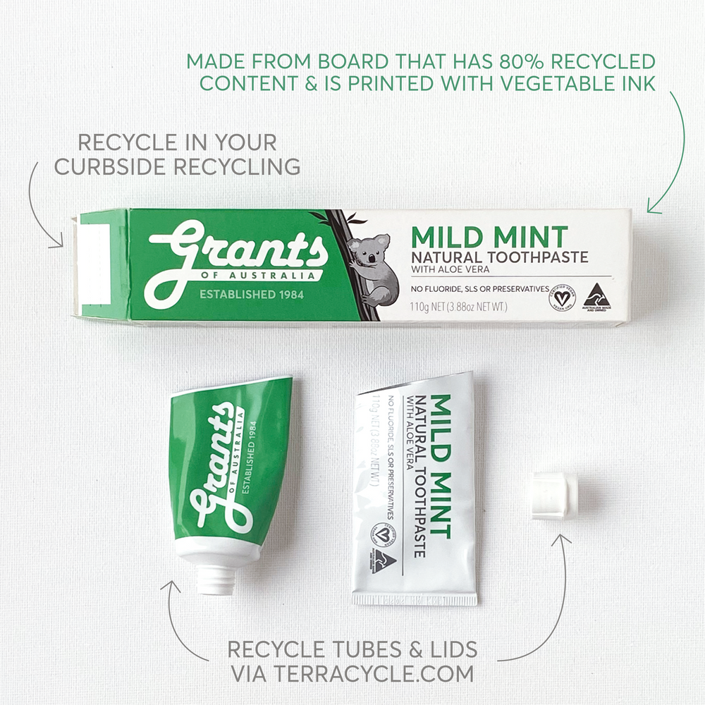 Fresh Mint Natural Toothpaste - Fluoride Free - 110g