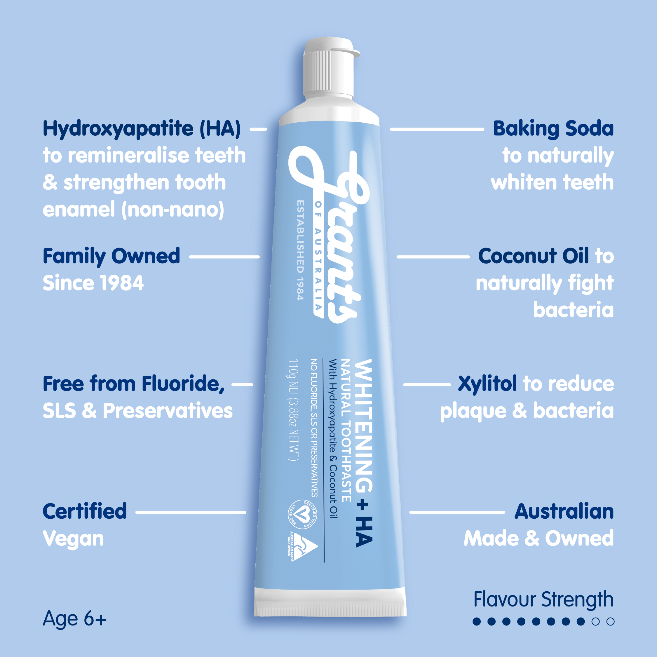 Ha2 Toothpaste Whitening +HA (Hydroxyapatite) Natural Toothpaste - Fluoride Free ...