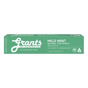 Mild Mint Natural Toothpaste - Fluoride Free - 110g