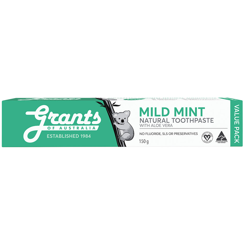 Value Pack Mild Mint Natural Toothpaste - Fluoride Free - 150g