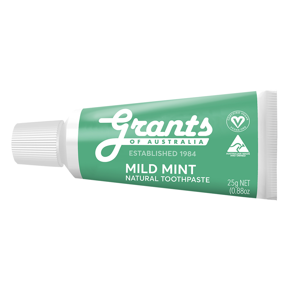Mild Mint Natural Toothpaste - Fluoride Free - Travel Size - 25g