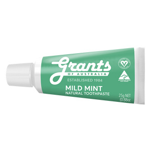 Mild Mint Natural Toothpaste - Fluoride Free - Travel Size - 25g