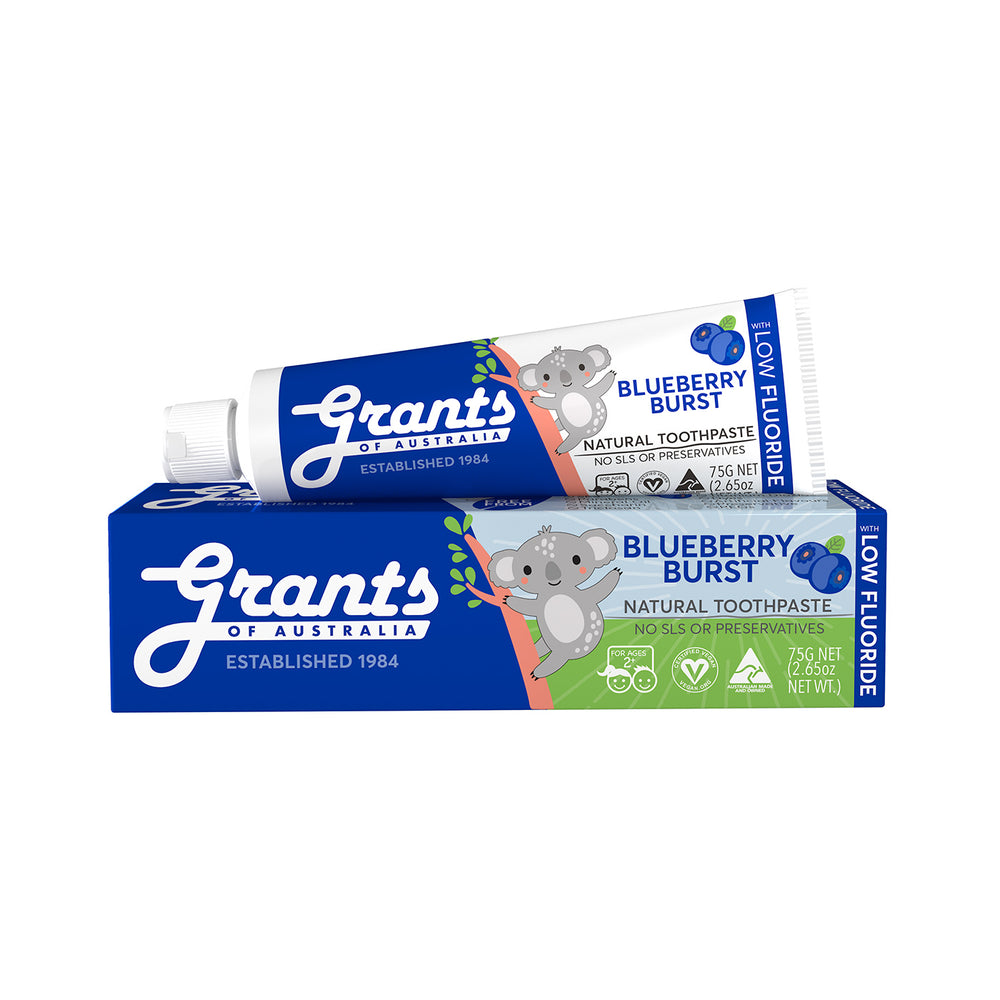 New! Blueberry Burst Kids Natural Toothpaste with Low Fluoride - 75g
