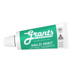 Mild Mint Natural Toothpaste - Fluoride Free - Travel Size - 25g