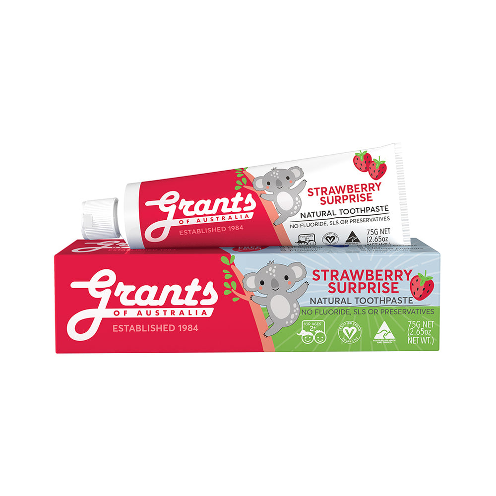 
            
                Load image into Gallery viewer, Strawberry Surprise Kids Natural Toothpaste - Fluoride Free - 75g
            
        